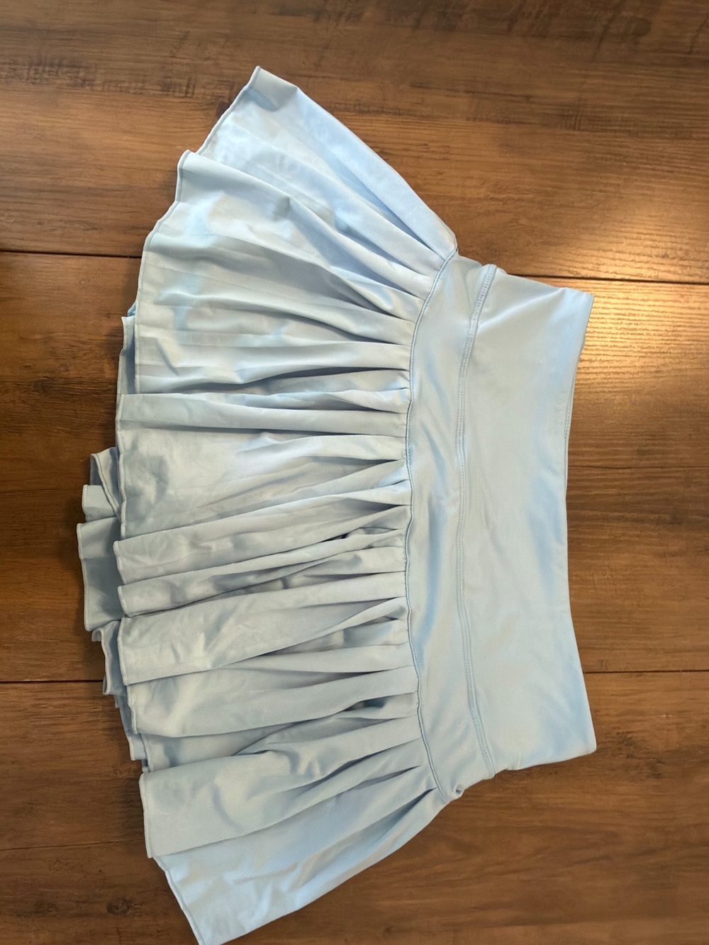 Gold Hinge Light Blue Pleated Mini Skirt